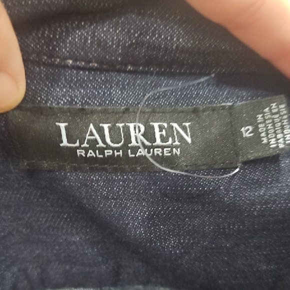 Ralph Lauren Deep Blue Denim V-neck Dress with pockets size 12 - Picture 2 of 10